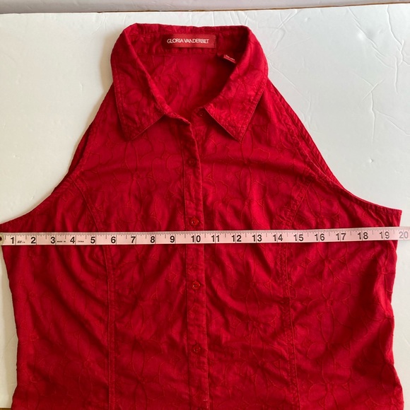 Gloria Vanderbilt | Vintage Halter Button Down Top sz L - Picture 5 of 8